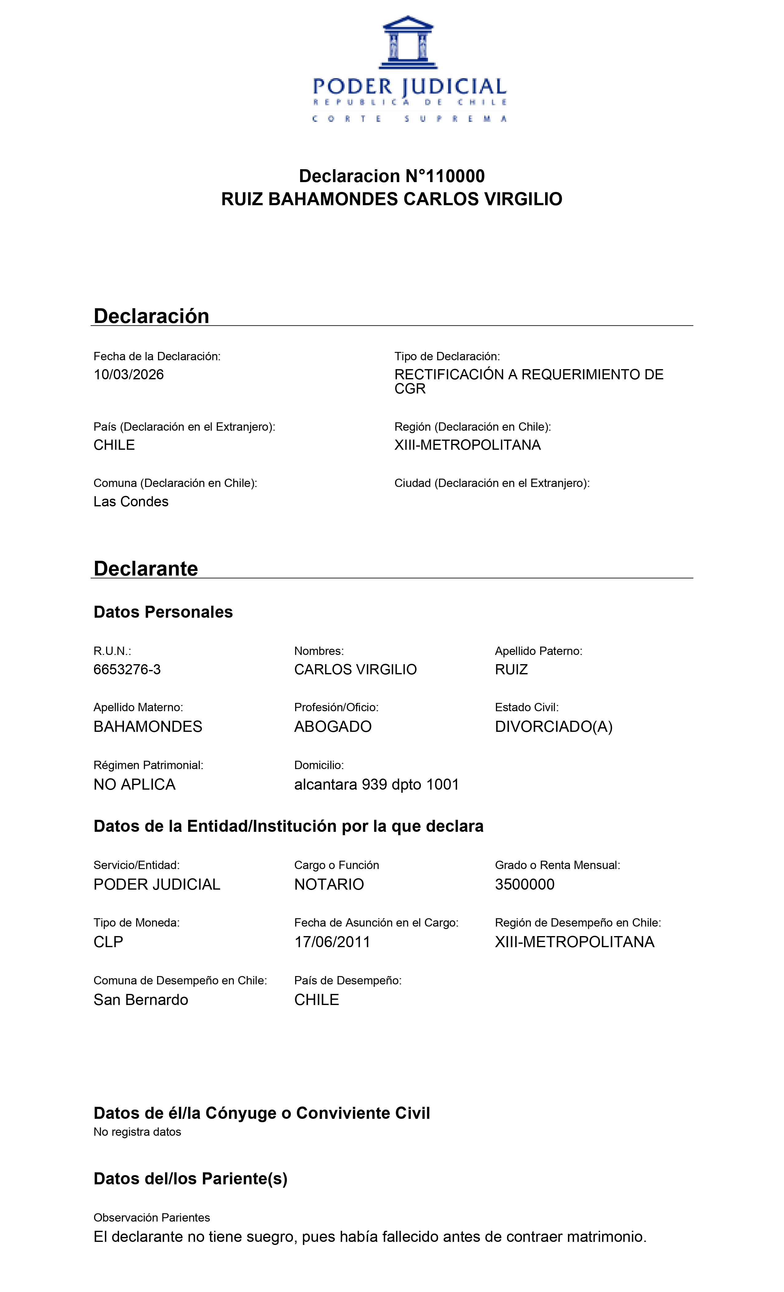 Página 1 - Declaración de Intereses