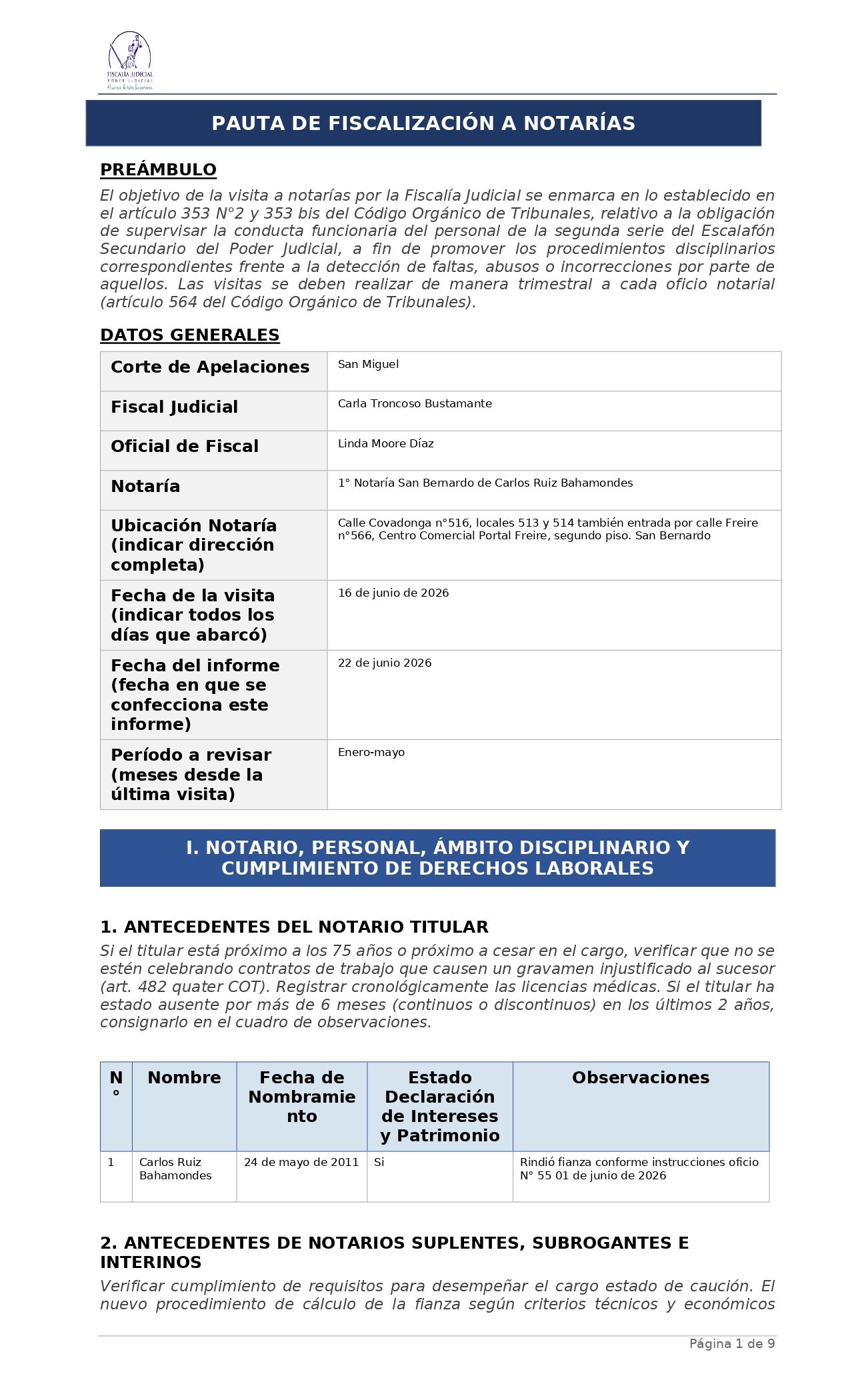 Página 1 - Declaración de Intereses